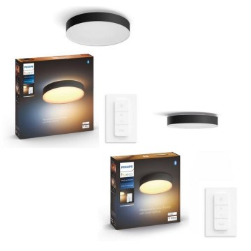 Philips - ZESTAW 1x ściemnialna lampa sufitowa LED Hue ENRAVE śr. 42,5 cm LED/33,5W/230V + 1x ściemnialna lampa sufitowa LED Hue śr. 26,1 cm LED/9,6W/230V + 2x pilot zdalnego sterowania