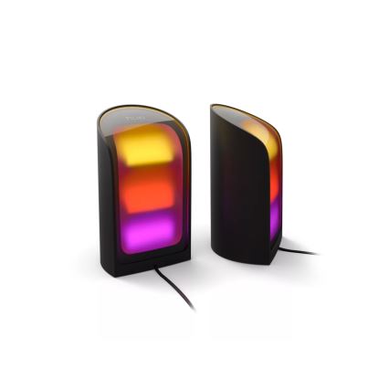 Philips - Zestaw 2x ściemnialnych reflektorów LED RGBW Hue PLAY, 20W, 230V, 2000–6500K, czarny