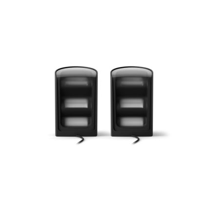 Philips - Zestaw 2x ściemnialnych reflektorów LED RGBW Hue PLAY, 20W, 230V, 2000–6500K, czarny