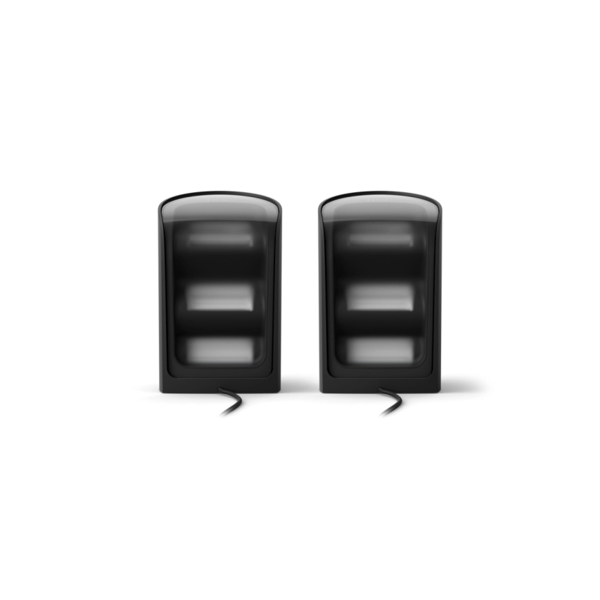 Philips - Zestaw 2x ściemnialnych reflektorów LED RGBW Hue PLAY Wall Washer, 20W, 230V, 2000–6500K, czarny