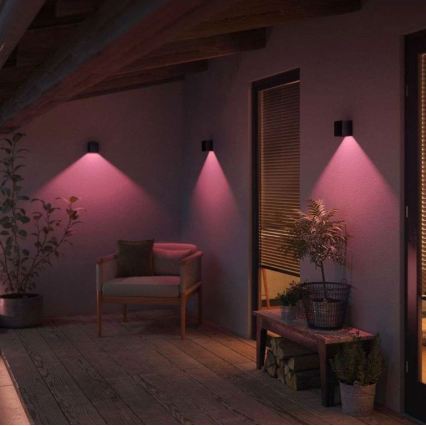 Philips - ZESTAW 2x ściemnialnych zewnętrznych kinkietów LED RGBW Hue RESONATE LED/8W/230V 2000-6500K IP44
