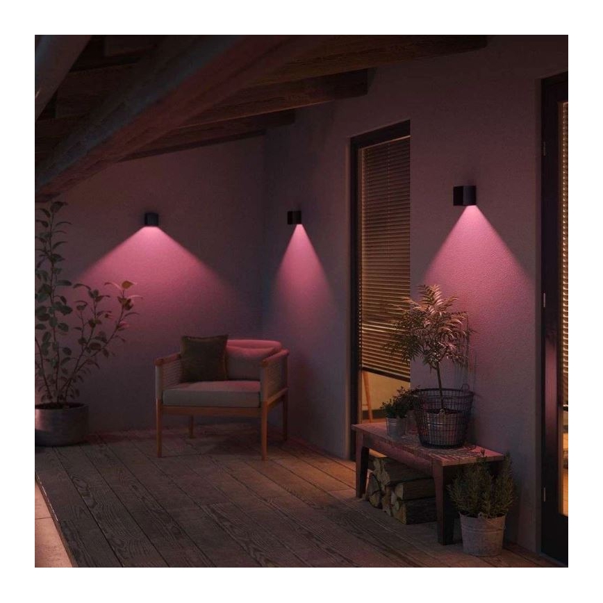 Philips - ZESTAW 2x ściemnialnych zewnętrznych kinkietów LED RGBW Hue RESONATE LED/8W/230V 2000-6500K IP44
