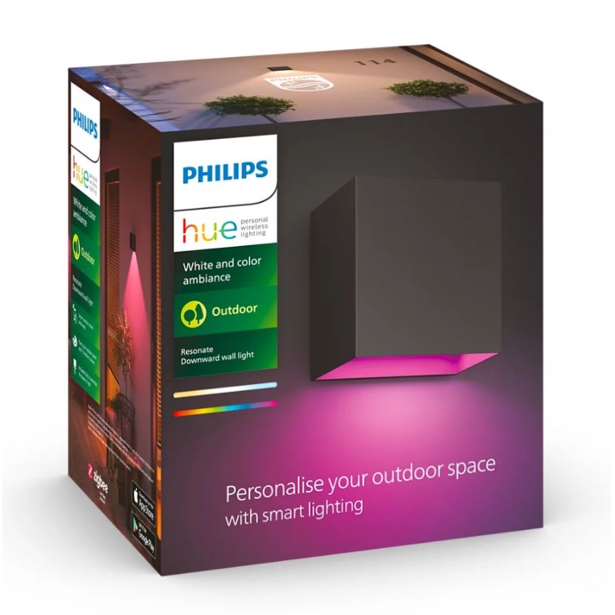 Philips - ZESTAW 2x ściemnialnych zewnętrznych kinkietów LED RGBW Hue RESONATE LED/8W/230V 2000-6500K IP44