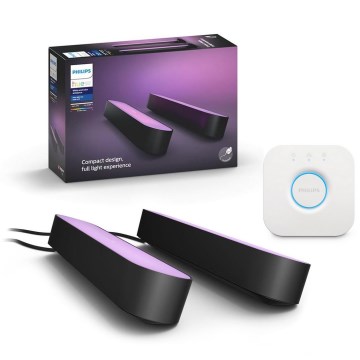Philips - ZESTAW 2x ściemnialne lampy stołowe LED RGB Hue PLAY WACA LED/6W/230V 2000-6500K + mostek Hue