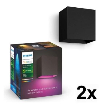 Philips - ZESTAW 2x ściemnialnych zewnętrznych kinkietów LED RGBW Hue RESONATE LED/8W/230V 2000-6500K IP44