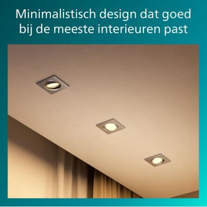 Philips - Zestaw 3 szt. opraw wpuszczanych PERIDOT 1xGU10/7W/230V, kolor: srebrny