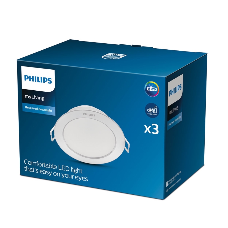 Philips - ZESTAW 3x LED Oprawa wpuszczana 1xLED/3,5W/230V 2700K