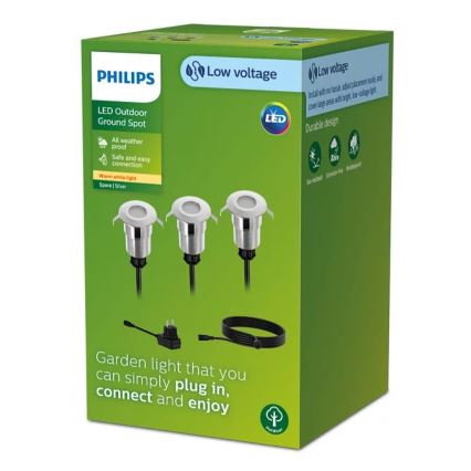 Philips - ZESTAW 3x LED Oprawa wpuszczana zewnętrzna SPORE LED/1W/24/230V IP67