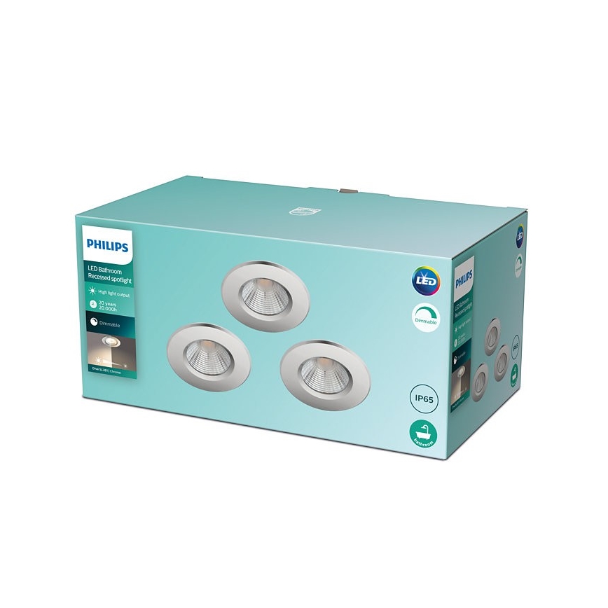 Philips - ZESTAW 3x LED Oświetlenie łazienkowe ściemnialne DIVE 1xLED/5,5W/230V IP65