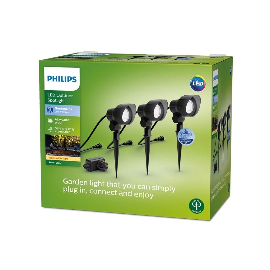 Philips -ZESTAW 3x LED Punktowe oświetlenie zewnętrzne LED/6W/230V 2700K IP44