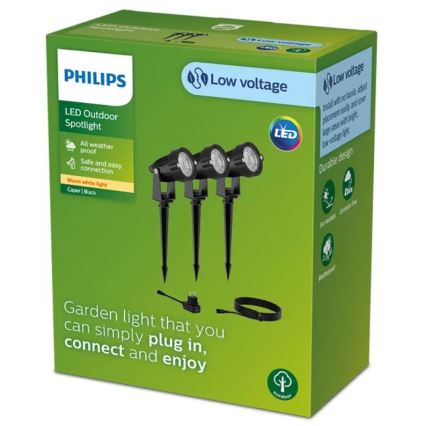 Philips - ZESTAW 3x LED Zewnętrzna lampa punktowa CAPER LED/1,5W/24/230V IP44