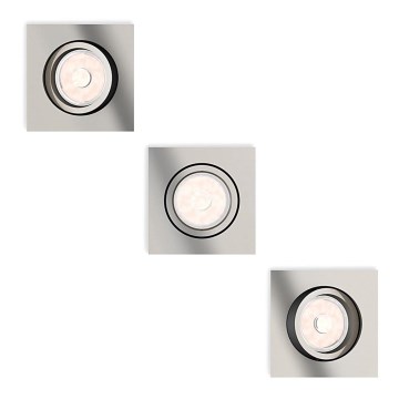 Philips - ZESTAW 3x LED RGBW ściemnialne oprawy wpuszczane DONEGAL 3xGU10/4,8W/230V + pilot zdalnego sterowania