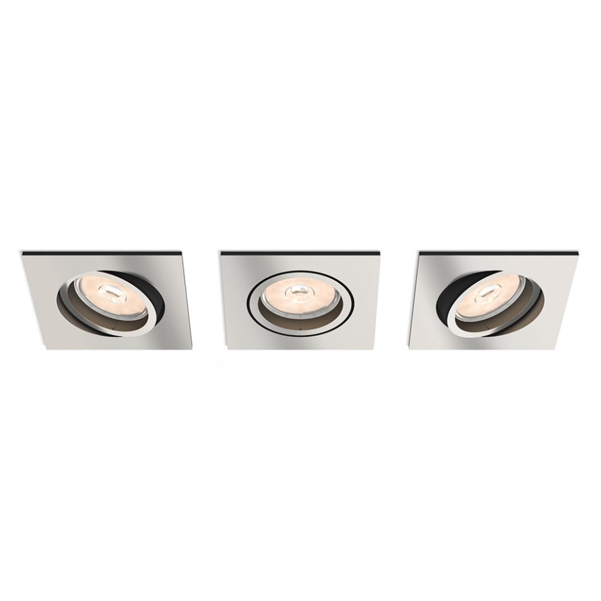 Philips - ZESTAW 3x LED RGBW ściemnialne oprawy wpuszczane DONEGAL 3xGU10/4,8W/230V + pilot zdalnego sterowania