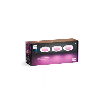 Philips - ZESTAW 3x LED RGBW Ściemnialna łazienkowa oprawa wpuszczana Hue SLIM LED/8,3W/230V IP44 2000-6500K