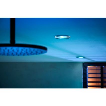 Philips - ZESTAW 3x LED RGBW Ściemnialna łazienkowa oprawa wpuszczana Hue XAMENTO 1xGU10/4,2W/230V IP44 2000-6500K
