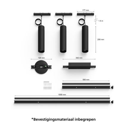 Philips - ZESTAW 3x LED RGBW Ściemnialny żyrandol na lince do systemu szynowego Hue PERIFO LED/15,6W/230V 2000-6500K