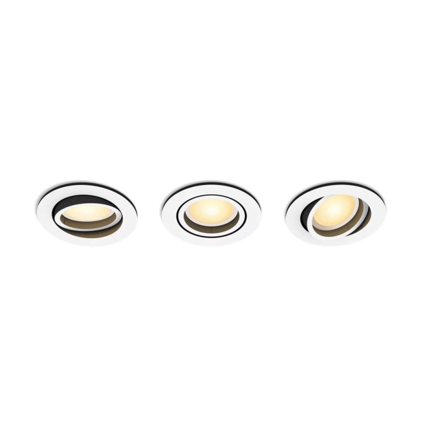 Philips - ZESTAW 3x LED Ściemnialna oprawa wpuszczana Hue MILLISKIN 1xGU10/4,2W/230 2200-6500K