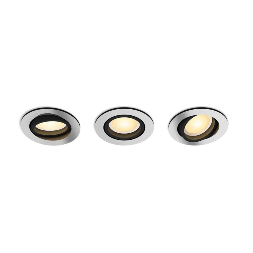 Philips - ZESTAW 3x LED Ściemnialna oprawa wpuszczana Hue MILLISKIN 1xGU10/4,2W/230 2200-6500K
