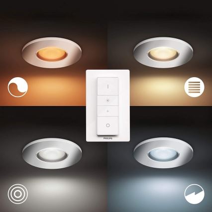 Philips - ZESTAW 3x LED Ściemnialne oświetlenie łazienkowe Hue ADORE 1xGU10/5W/230V IP44 + pilot