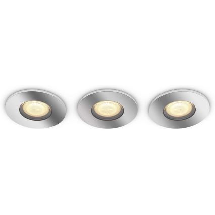 Philips - ZESTAW 3x LED Ściemnialne oświetlenie łazienkowe Hue ADORE 1xGU10/5W/230V IP44 + pilot