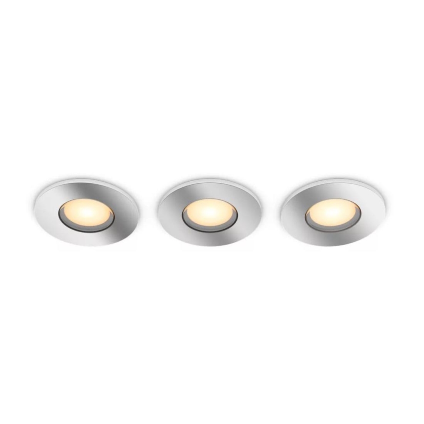 Philips - ZESTAW 3x LED Ściemnialne wpuszczane oświetlenie łazienkowe Hue ADORE BATHROOM 1xGU10/4,2W/230V 2200-6500K IP44
