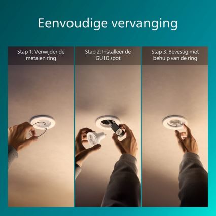 Philips - Zestaw 3x opraw wpuszczanych PERIDOT 1xGU10/7W/230V białe