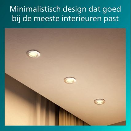 Philips - Zestaw 3x opraw wpuszczanych PERIDOT 1xGU10/7W/230V, srebrny