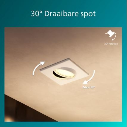 Philips - ZESTAW 3x oprawa wpuszczana PERIDOT 1xGU10/7W/230V biała