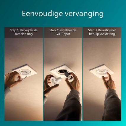 Philips - ZESTAW 3x oprawa wpuszczana PERIDOT 1xGU10/7W/230V biała