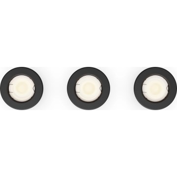 Philips - ZESTAW 3x oprawa wpuszczana sufitowa PERIDOT 1xGU10/7W/230V czarna