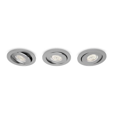 Philips - ZESTAW 3x Ściemnialna prawa wpuszczana LED/4,5W/230V