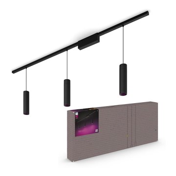 Philips - ZESTAW 3x ściemnialne lampy LED RGBW wiszące na linkach do systemu szynowego Hue PERIFO LED/15,6W/230V 2000-6500K