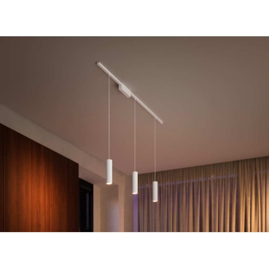 Philips - ZESTAW 3x ściemnialnych lamp wiszących LED RGB na linkach do systemu szynowego Hue PERIFO LED RGB/15,6W/230V 2000-6500K
