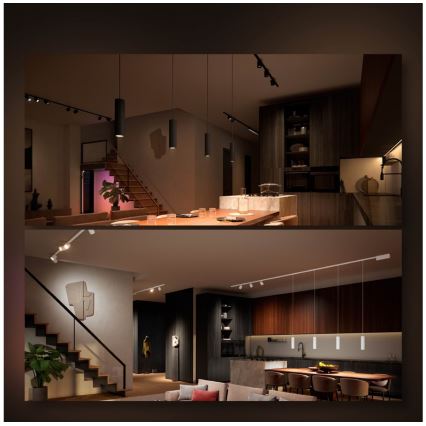 Philips - ZESTAW 3x ściemnialnych lamp wiszących LED RGB na linkach do systemu szynowego Hue PERIFO LED RGB/15,6W/230V 2000-6500K