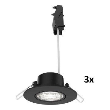 Philips - ZESTAW 3x ściemnialnych wpuszczanych opraw sufitowych LED CILANTRO LED/5W/230V 4000K czarne