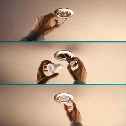 Philips - ZESTAW 3x wpuszczana oprawa PERIDOT 1xGU10/7W/230V biała