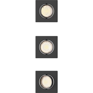 Philips - Zestaw 3x wpuszczanych opraw sufitowych PERIDOT 1xGU10/7W/230V czarne