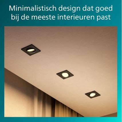 Philips - Zestaw 3x wpuszczanych opraw sufitowych PERIDOT 1xGU10/7W/230V czarne