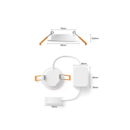 Philips - Zestaw 3x ściemnialnych wpuszczanych opraw LED RGBW do łazienki Hue SLIM LED/8,3W/230V 1000-20000K biały P44
