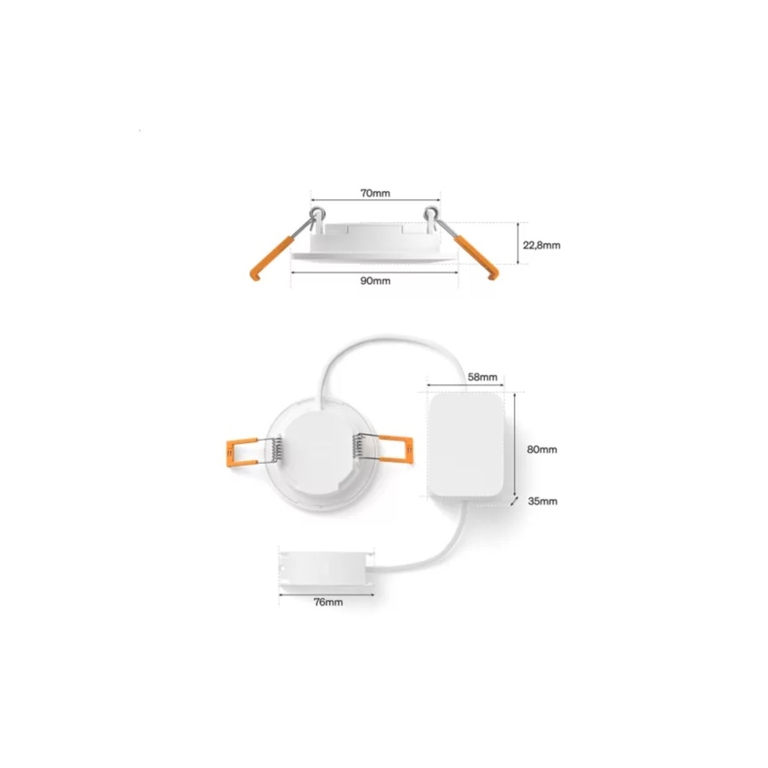 Philips - Zestaw 3x ściemnialnych wpuszczanych opraw LED RGBW do łazienki Hue SLIM LED/8,3W/230V 1000-20000K biały P44