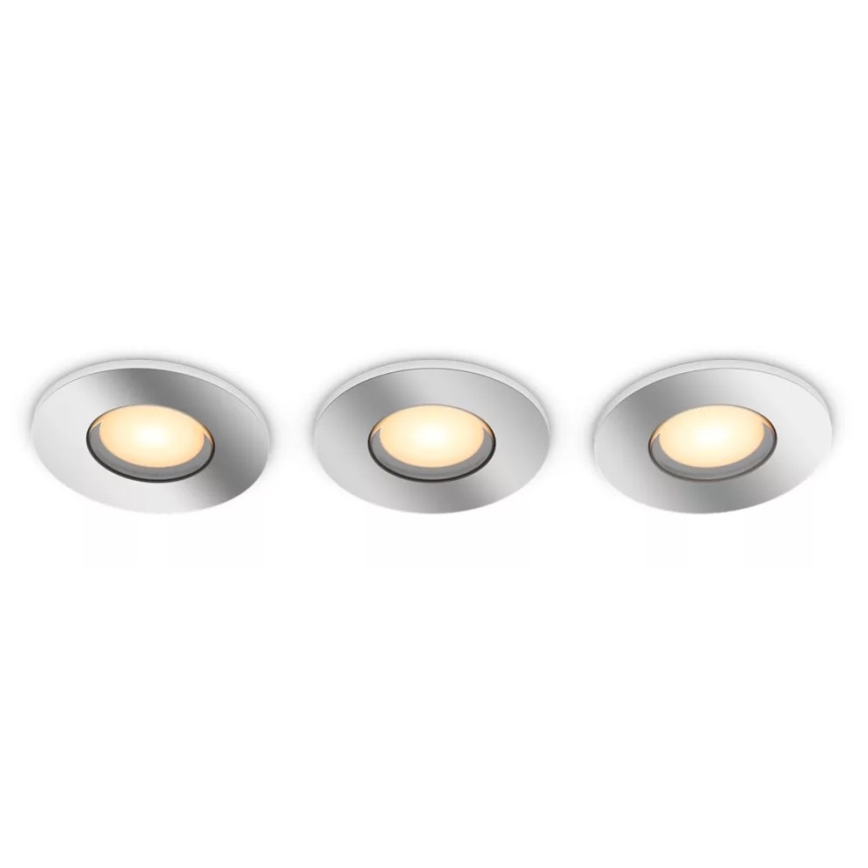Philips - ZESTAW 3x LED Ściemnialne wpuszczane oświetlenie łazienkowe Hue ADORE BATHROOM 1xGU10/4,2W/230V 2200-6500K IP44