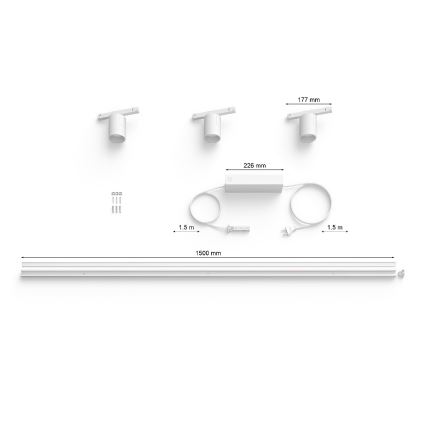 Philips - ZESTAW 3x LED RGB Ściemnialne oświetlenie do systemu szynowego Hue PERIFO LED RGB/15,6W/230V 2000-6500K