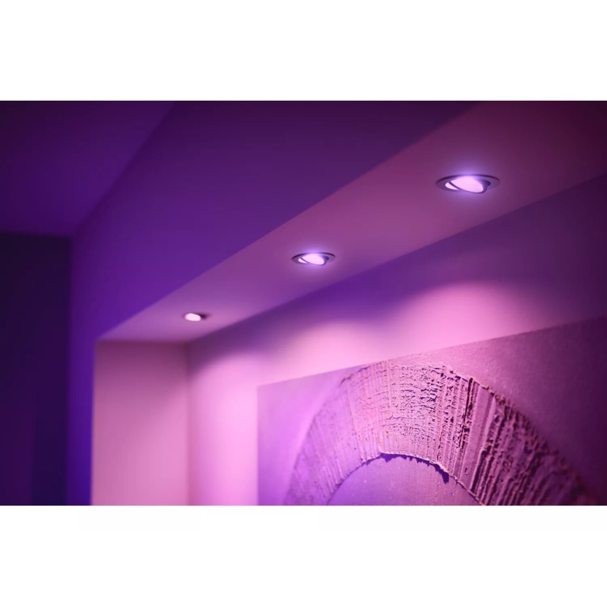 Philips - ZESTAW 3xLED RGBW Ściemnialna oprawa wpuszczana Hue CENTURA 1xGU10/4,2W/230V 2000-6500K