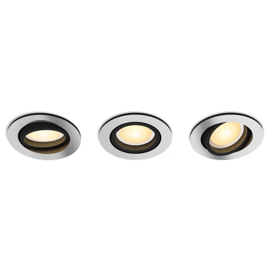 Philips - ZESTAW 3x LED Ściemnialna oprawa wpuszczana Hue MILLISKIN 1xGU10/4,2W/230 2200-6500K