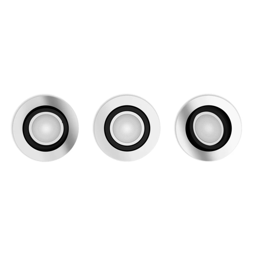 Philips - ZESTAW 3x LED Ściemnialna oprawa wpuszczana Hue MILLISKIN 1xGU10/4,2W/230 2200-6500K