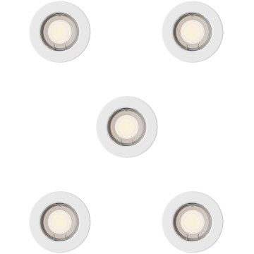 Philips - ZESTAW 5x Oprawa sufitowa wpuszczana PERIDOT 1xGU10/7W/230V biała