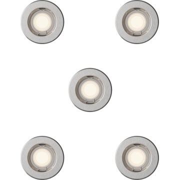 Philips - ZESTAW 5x oprawa wpuszczana PERIDOT 1xGU10/7W/230V srebrna