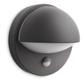 Philips - Zewnętrzna lampa ścienna z czujnikiem JUNE 1xE27/12W/230V IP44