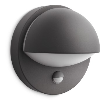 Philips - Zewnętrzna lampa ścienna z czujnikiem JUNE 1xE27/12W/230V IP44