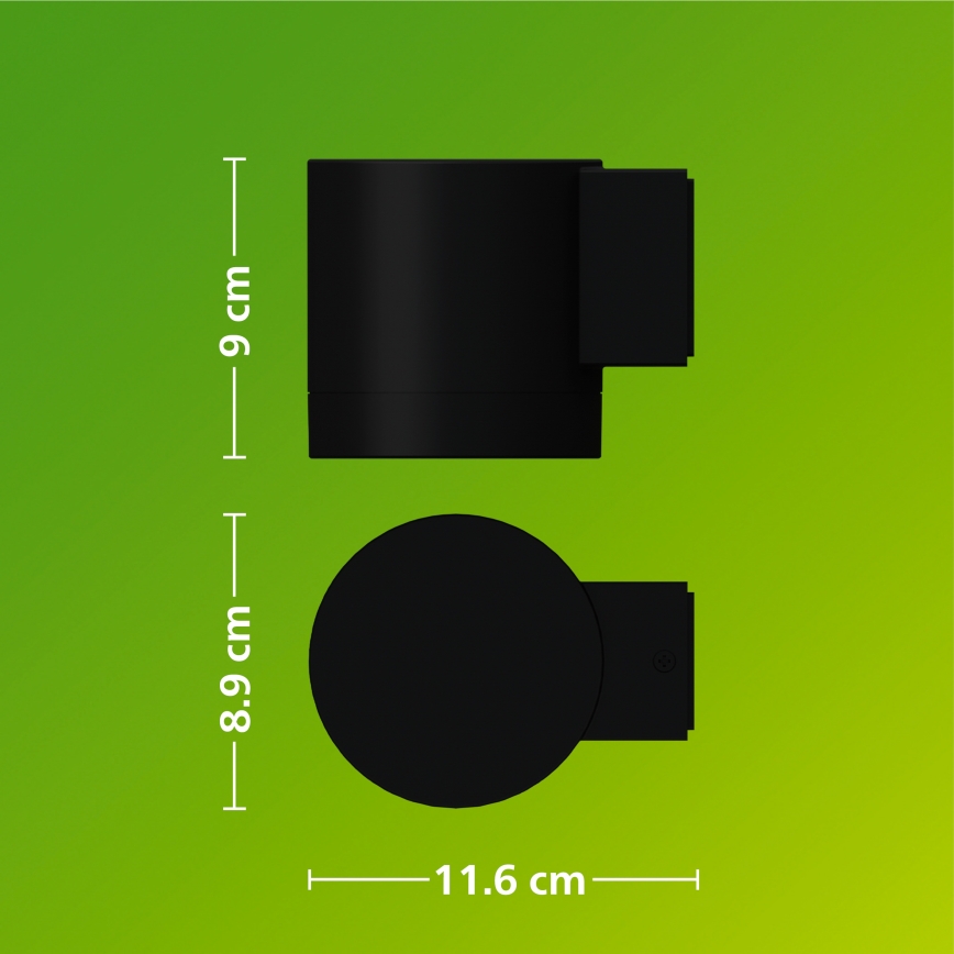 Philips - Zewnętrzny kinkiet FYLX 1xGU10/5W/230V czarny IP44